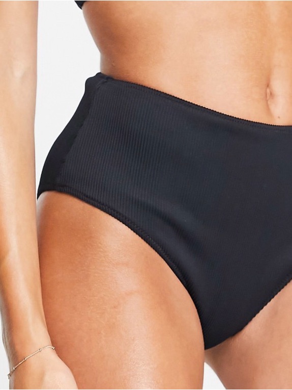 We Are We Wear Tia High Waist Reversible Bikini Brief Black Caramel Xl 16 18 Nwt — image 5 of 8